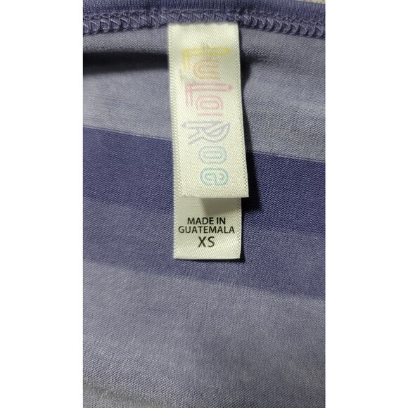LuLaRoe Purple Heathered Striped Top XS Round Neck Lightweight Soft Stretchy - Picture 3 of 4